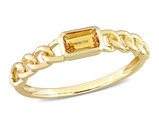 1/3 Carat (ctw) Octagon Citrine Link Ring in 10K Yellow Gold
